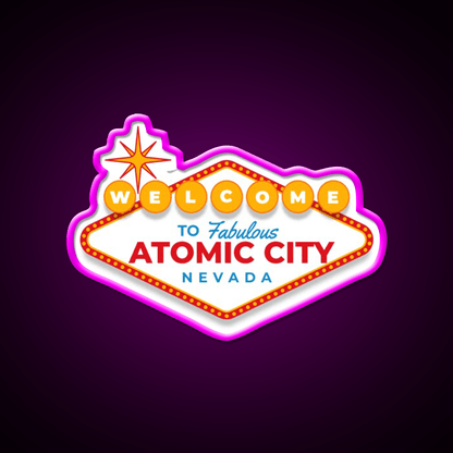 Welcome To Atomic City Welcome Led Neon Sign Open Sign Rgb Color - Shineneon