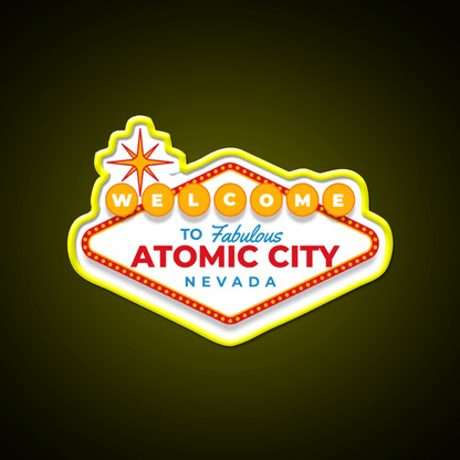 Welcome To Atomic City Welcome Led Neon Sign Open Sign Rgb Color - Shineneon