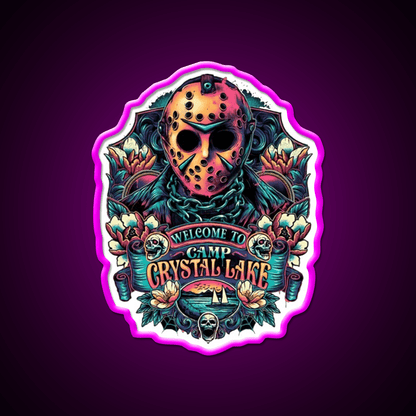 Welcome To Camp Crystal Lake Welcome Led Neon Sign Open Sign Rgb Color - Shineneon