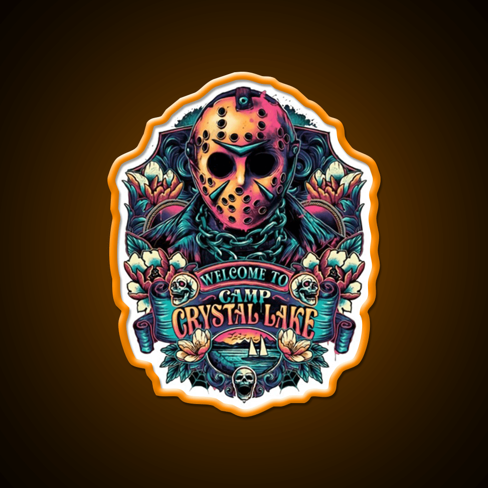 Welcome To Camp Crystal Lake Welcome Led Neon Sign Open Sign Rgb Color - Shineneon