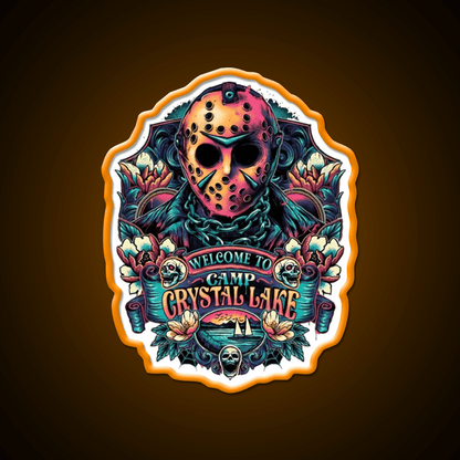 Welcome To Camp Crystal Lake Welcome Led Neon Sign Open Sign Rgb Color - Shineneon