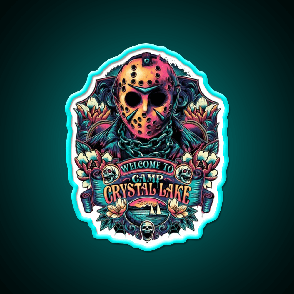 Welcome To Camp Crystal Lake Welcome Led Neon Sign Open Sign Rgb Color - Shineneon
