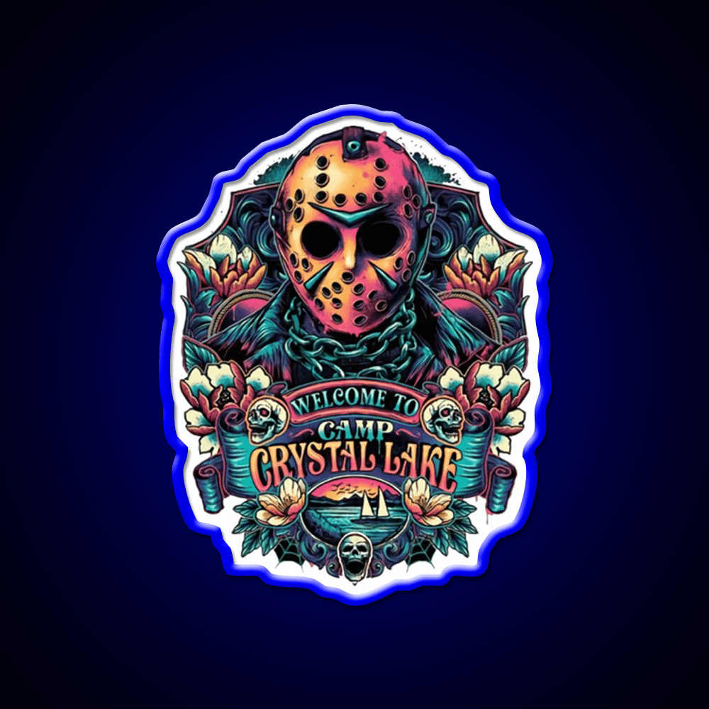 Welcome To Camp Crystal Lake Welcome Led Neon Sign Open Sign Rgb Color - Shineneon