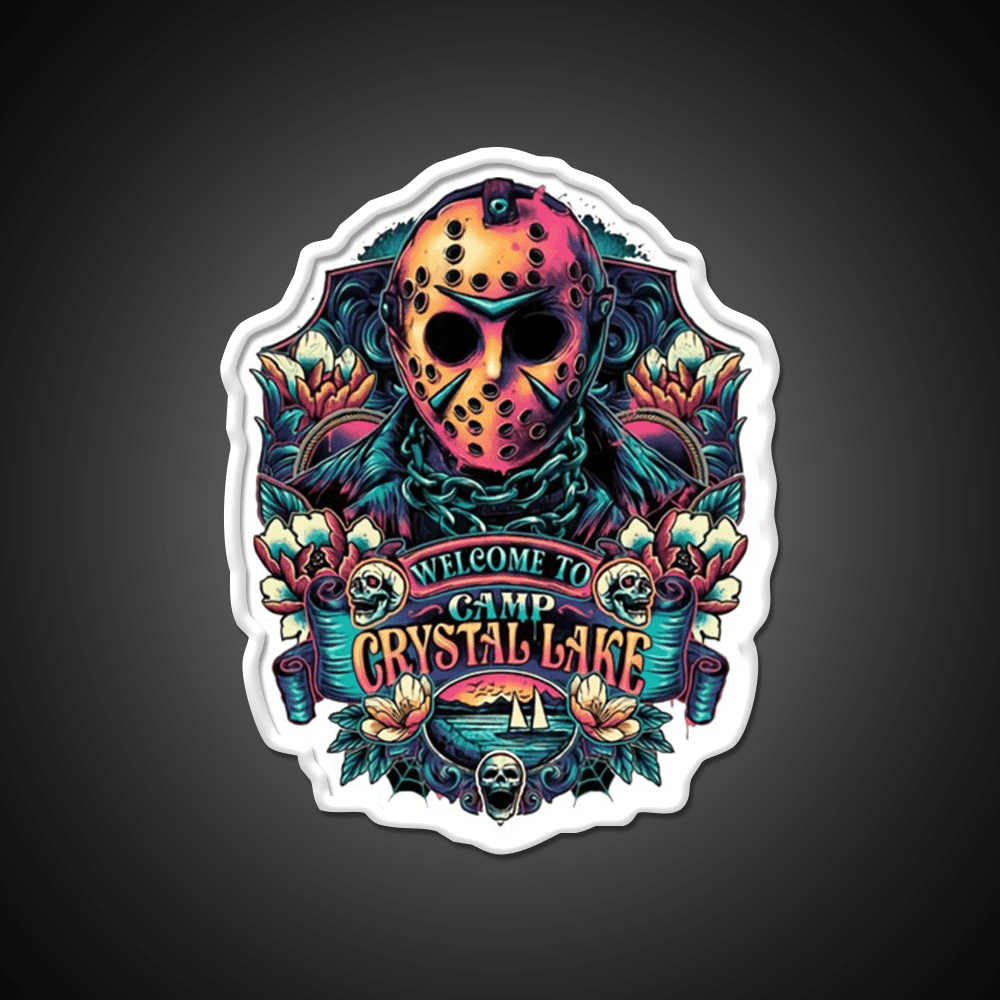Welcome To Camp Crystal Lake Welcome Led Neon Sign Open Sign Rgb Color - Shineneon