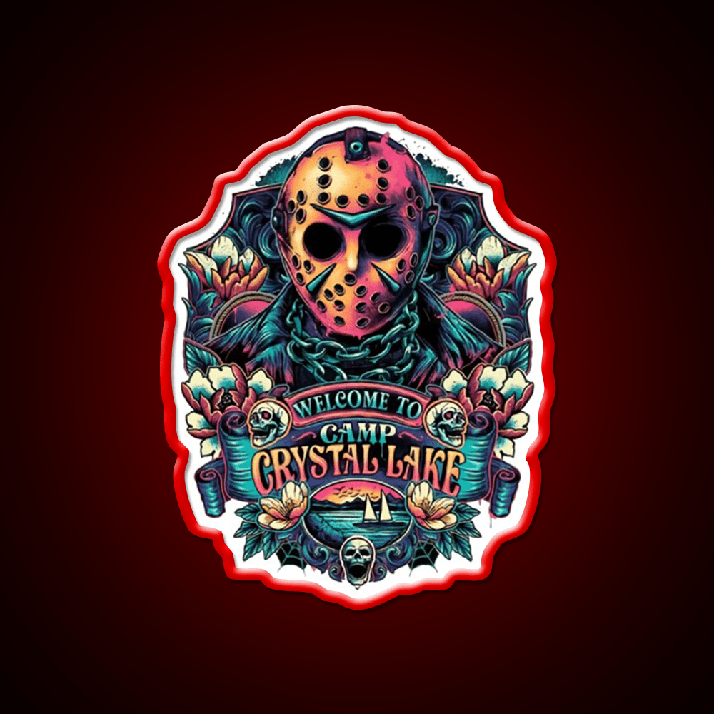 Welcome To Camp Crystal Lake Welcome Led Neon Sign Open Sign Rgb Color - Shineneon