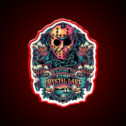 Welcome To Camp Crystal Lake Welcome Led Neon Sign Open Sign Rgb Color - Shineneon