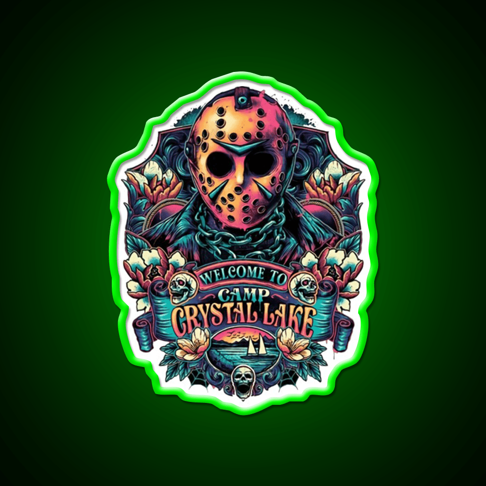 Welcome To Camp Crystal Lake Welcome Led Neon Sign Open Sign Rgb Color - Shineneon