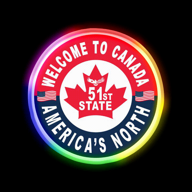 Welcome To Canada Americas 51St State Welcome Led Neon Sign Open Sign Rgb Color - LED neon sign close-up detail