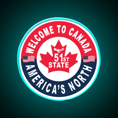 Welcome To Canada Americas 51St State Welcome Led Neon Sign Open Sign Rgb Color - Shineneon