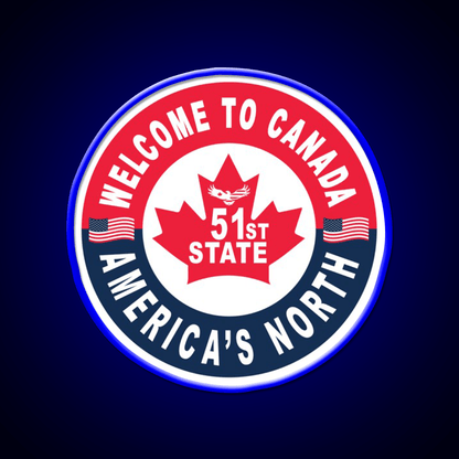 Welcome To Canada Americas 51St State Welcome Led Neon Sign Open Sign Rgb Color - Shineneon