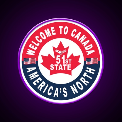 Welcome To Canada Americas 51St State Welcome Led Neon Sign Open Sign Rgb Color - Shineneon