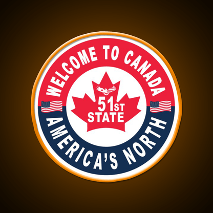Welcome To Canada Americas 51St State Welcome Led Neon Sign Open Sign Rgb Color - Shineneon