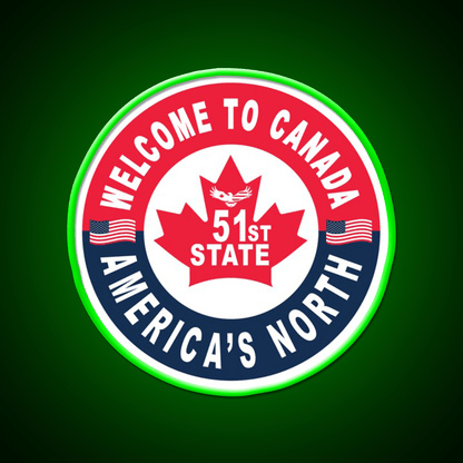Welcome To Canada Americas 51St State Welcome Led Neon Sign Open Sign Rgb Color - Shineneon
