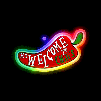 Welcome To Chilis Vine Welcome Led Neon Sign Open Sign Rgb Color - LED neon sign close-up detail
