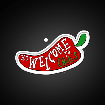 Welcome To Chilis Vine Welcome Led Neon Sign Open Sign Rgb Color - Shineneon