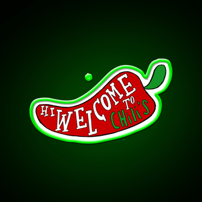 Welcome To Chilis Vine Welcome Led Neon Sign Open Sign Rgb Color - Shineneon