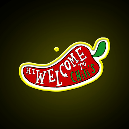 Welcome To Chilis Vine Welcome Led Neon Sign Open Sign Rgb Color - Shineneon