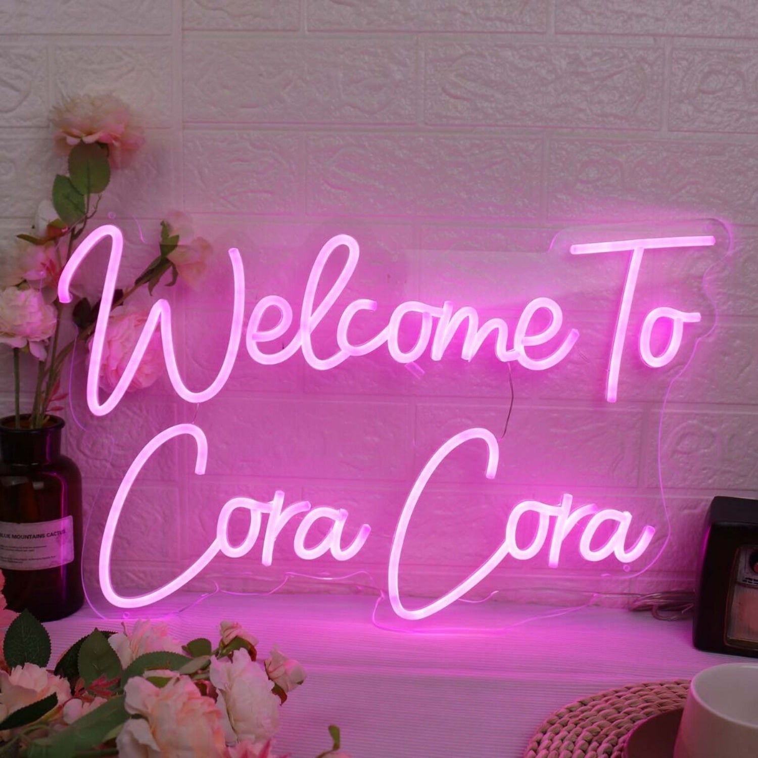Welcome To Cora Cora Pink Led Neon Sign - Shineneon