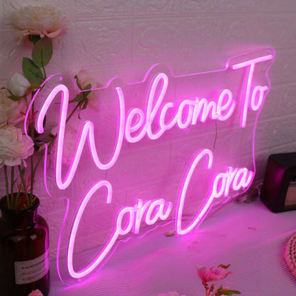 Welcome To Cora Cora Pink Led Neon Sign - Shineneon