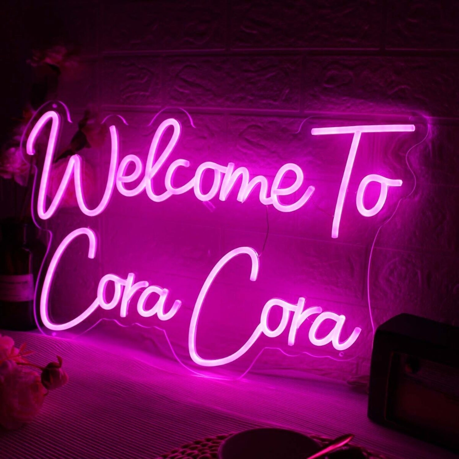Welcome To Cora Cora Pink Led Neon Sign - Shineneon