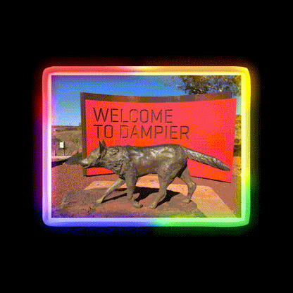 Welcome To Dampier Welcome Led Neon Sign Open Sign Rgb Color - LED neon sign close-up detail
