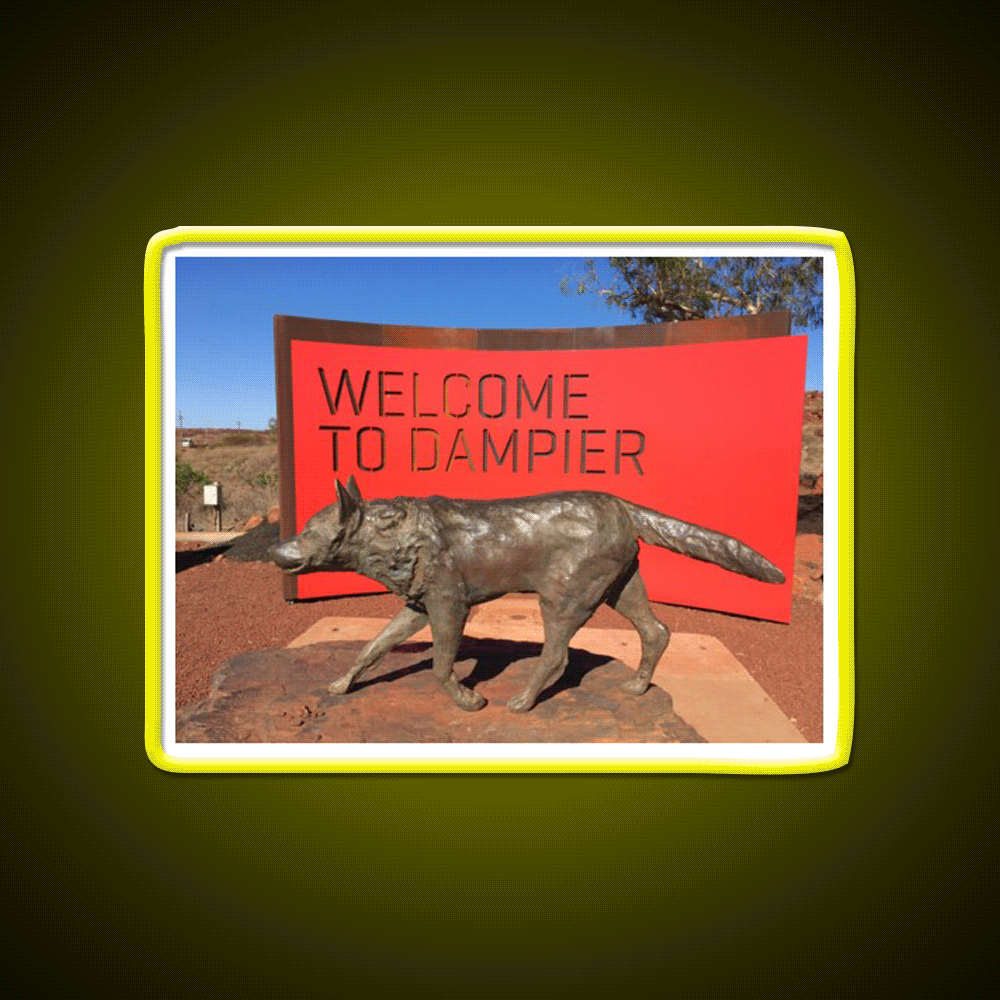 Welcome To Dampier Welcome Led Neon Sign Open Sign Rgb Color - Custom LED neon sign front view