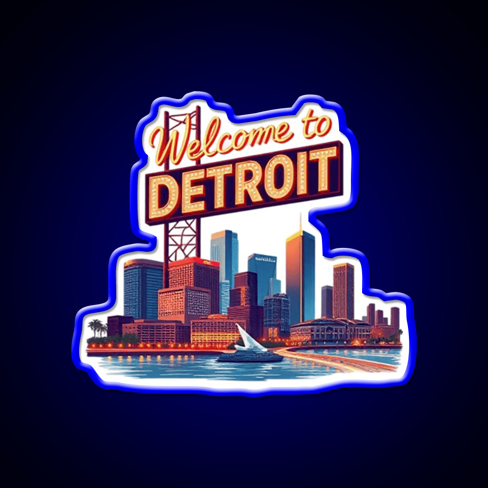 Welcome To Detroit Welcome Led Neon Sign Open Sign Rgb Color - Shineneon