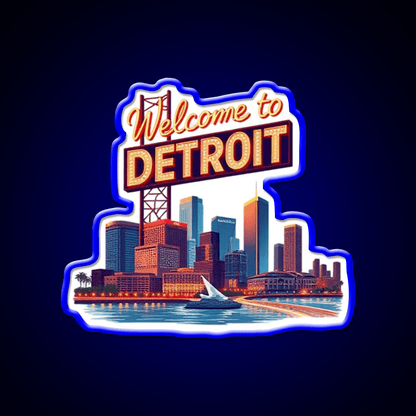 Welcome To Detroit Welcome Led Neon Sign Open Sign Rgb Color - Shineneon