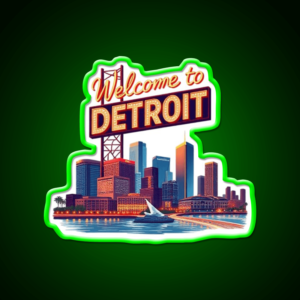 Welcome To Detroit Welcome Led Neon Sign Open Sign Rgb Color - Shineneon
