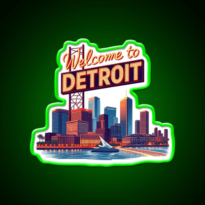Welcome To Detroit Welcome Led Neon Sign Open Sign Rgb Color - Shineneon