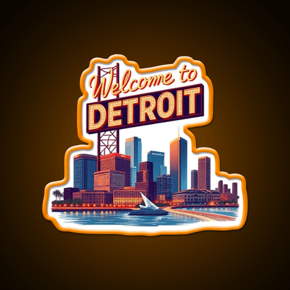 Welcome To Detroit Welcome Led Neon Sign Open Sign Rgb Color - Shineneon