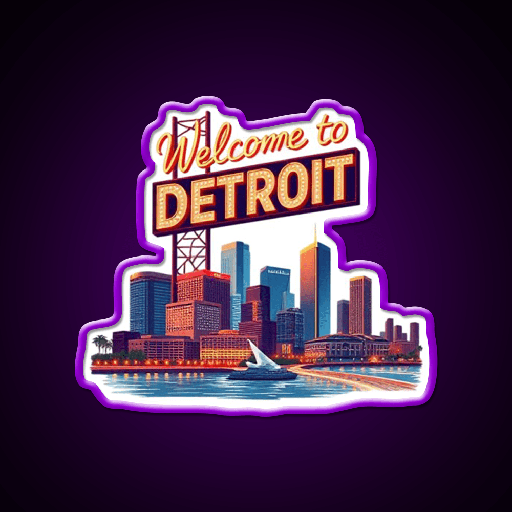 Welcome To Detroit Welcome Led Neon Sign Open Sign Rgb Color - Shineneon