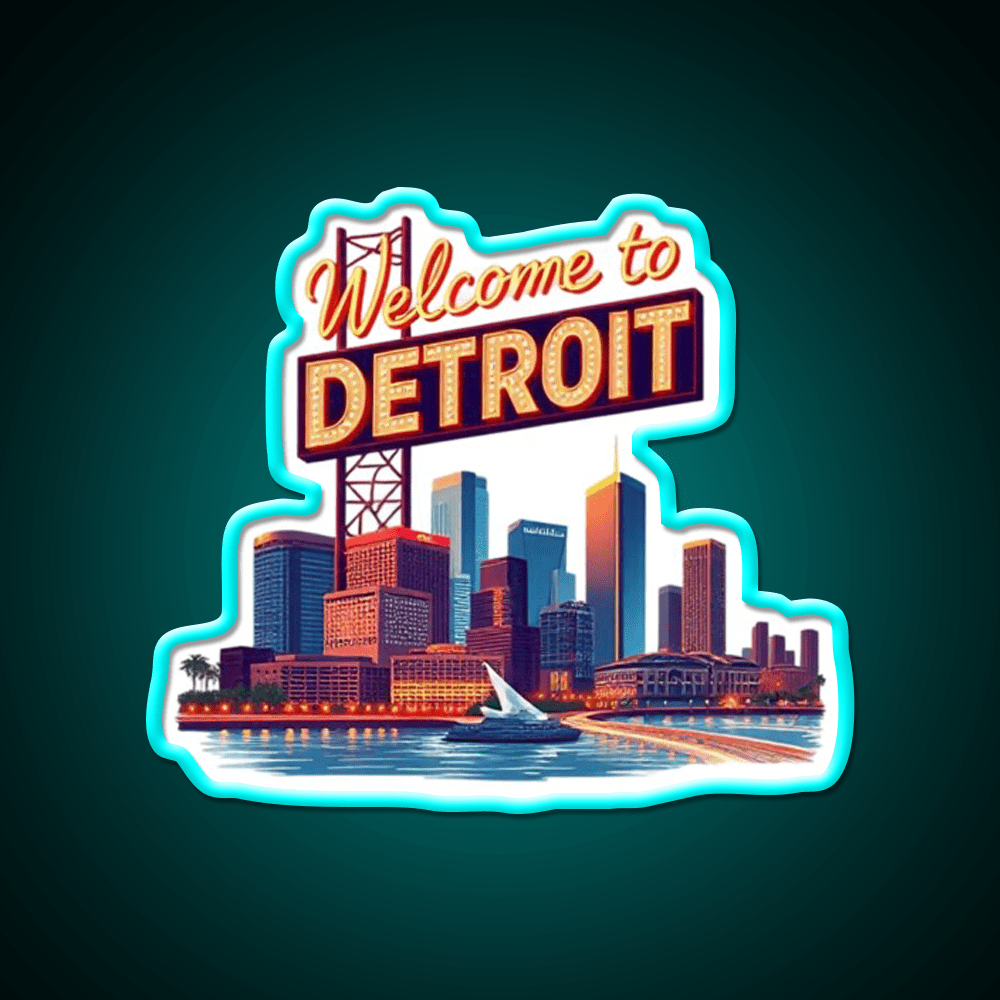 Welcome To Detroit Welcome Led Neon Sign Open Sign Rgb Color - Shineneon