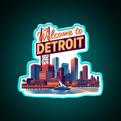 Welcome To Detroit Welcome Led Neon Sign Open Sign Rgb Color - Shineneon