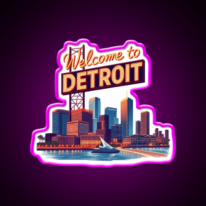 Welcome To Detroit Welcome Led Neon Sign Open Sign Rgb Color - Shineneon