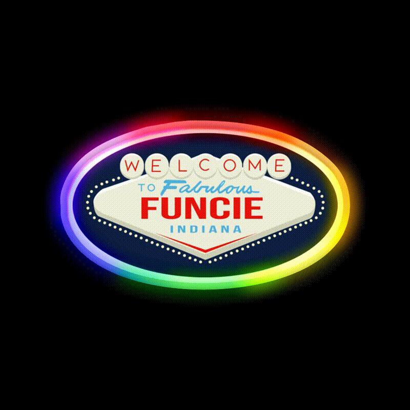 Welcome To Fabulous Funcie Indiana Welcome Led Neon Sign Open Sign Rgb Color - LED neon sign close-up detail