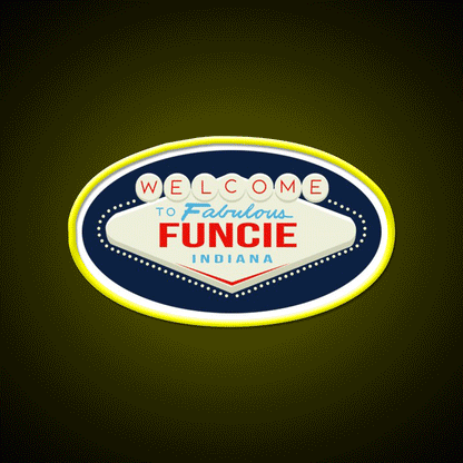Welcome To Fabulous Funcie Indiana Welcome Led Neon Sign Open Sign Rgb Color - Custom LED neon sign front view