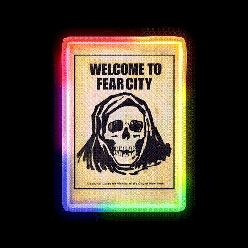 Welcome To Fear City Welcome Led Neon Sign Open Sign Rgb Color - LED neon sign close-up detail