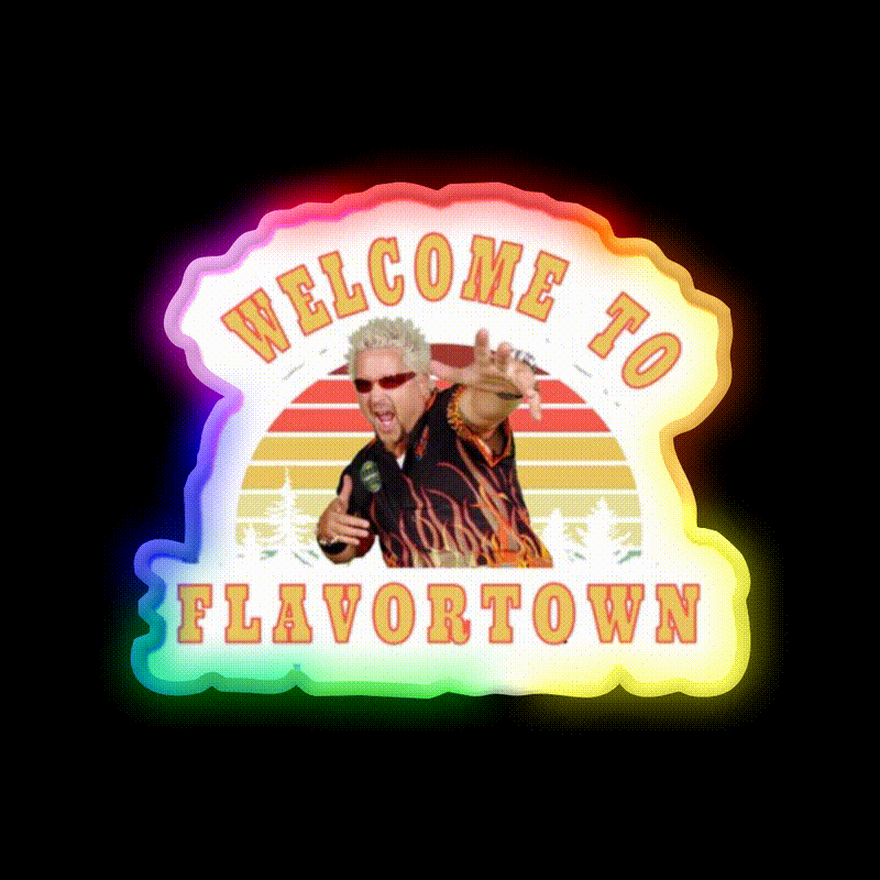 Welcome To Flavortown Welcome Led Neon Sign Open Sign Wall Art Rgb Color - LED neon sign close-up detail