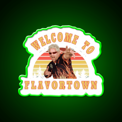 Welcome To Flavortown Welcome Led Neon Sign Open Sign Wall Art Rgb Color - Shineneon