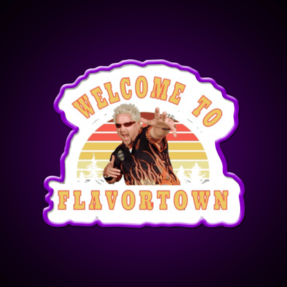 Welcome To Flavortown Welcome Led Neon Sign Open Sign Wall Art Rgb Color - Shineneon