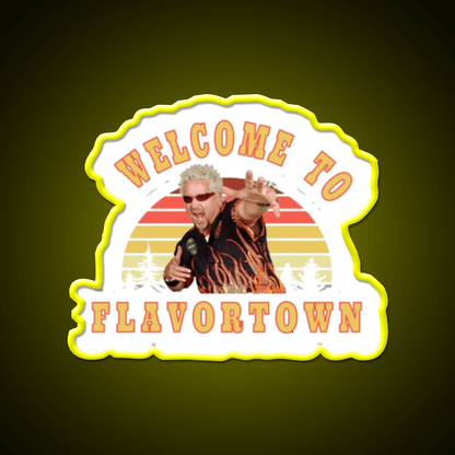 Welcome To Flavortown Welcome Led Neon Sign Open Sign Wall Art Rgb Color - Shineneon