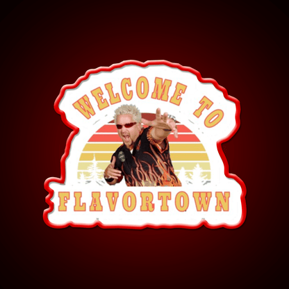Welcome To Flavortown Welcome Led Neon Sign Open Sign Wall Art Rgb Color - Shineneon
