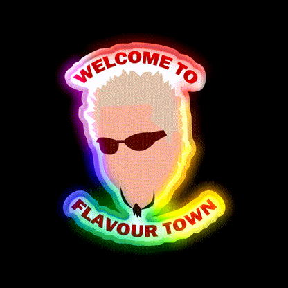 Welcome To Flavour Town Welcome Led Neon Sign Open Sign Rgb Color - LED neon sign close-up detail