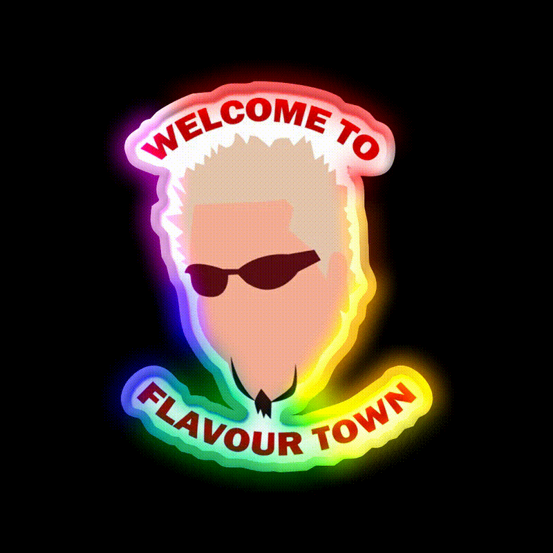 Welcome To Flavour Town Welcome Led Neon Sign Open Sign Rgb Color - LED neon sign close-up detail