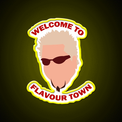 Welcome To Flavour Town Welcome Led Neon Sign Open Sign Rgb Color - Custom LED neon sign front view