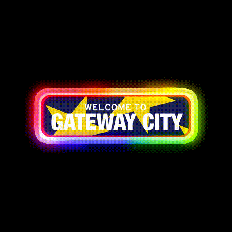 Welcome To Gateway City Welcome Led Neon Sign Open Sign Rgb Color - LED neon sign close-up detail