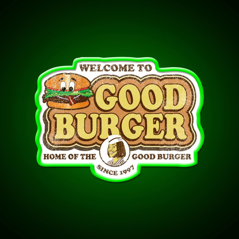 Welcome To Good Burger Worn Out Fast Food Led Neon Sign For Burger Place Rgb Color - Shineneon