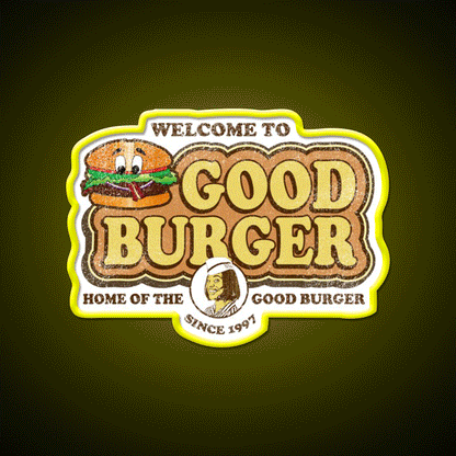 Welcome To Good Burger Worn Out Fast Food Led Neon Sign For Burger Place Rgb Color - Custom LED neon sign front view