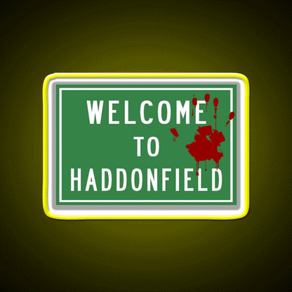 Welcome To Haddonfield Welcome Led Neon Sign Open Sign Rgb Color - Custom LED neon sign front view